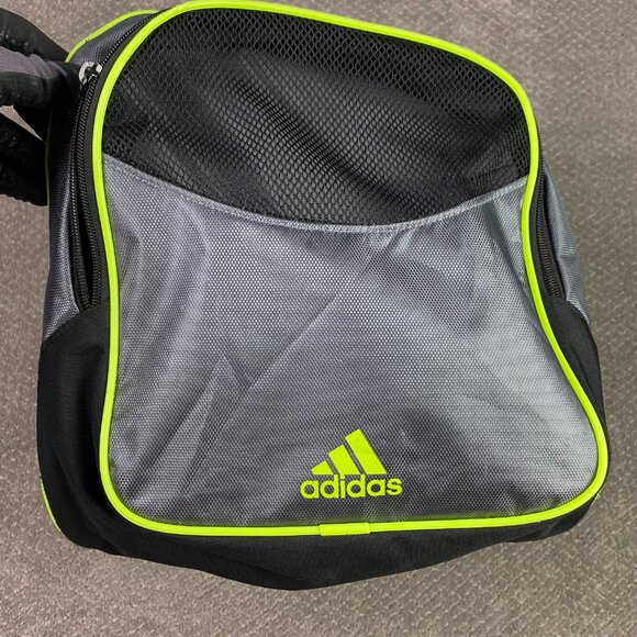 Adidas Duffle Bag Gray Neon Yellow Defender IV 2015 Shoulder Strap Duffel Gym - Picture 6 of 14